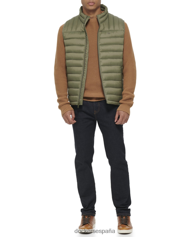 chaleco plegable de nailon ligero hombres Dockers verde oliva ropa 8F0406387