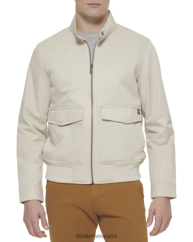 Bomber barracuda de sarga de polialgodón con bolsillos Harrington hombres Dockers Sáhara caqui ropa 8F0406638
