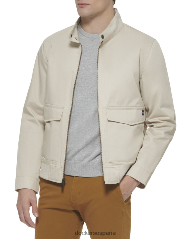 Bomber barracuda de sarga de polialgodón con bolsillos Harrington hombres Dockers Sáhara caqui ropa 8F0406638