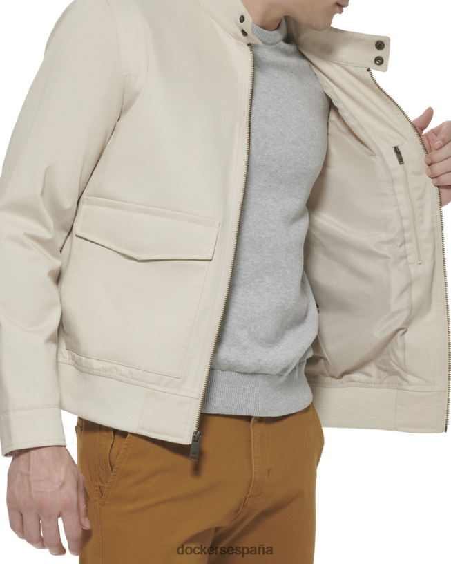 Bomber barracuda de sarga de polialgodón con bolsillos Harrington hombres Dockers Sáhara caqui ropa 8F0406638