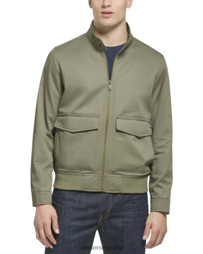 Bomber barracuda de sarga de polialgodón con bolsillos Harrington hombres Dockers oliva polvoriento - verde ropa 8F0406637