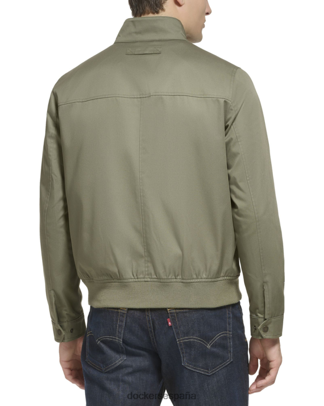 Bomber barracuda de sarga de polialgodón con bolsillos Harrington hombres Dockers oliva polvoriento - verde ropa 8F0406637