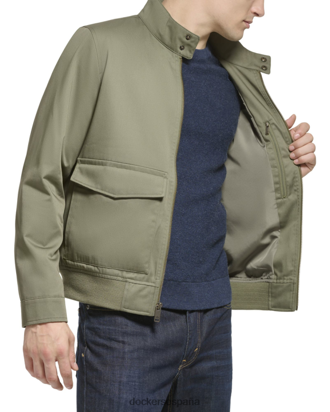 Bomber barracuda de sarga de polialgodón con bolsillos Harrington hombres Dockers oliva polvoriento - verde ropa 8F0406637