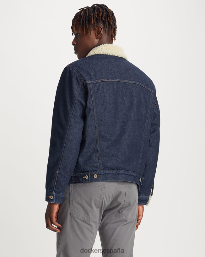 Chaqueta trucker sherpa original, corte regular. hombres Dockers lavado a la piedra índigo medio - azul ropa 8F0406616