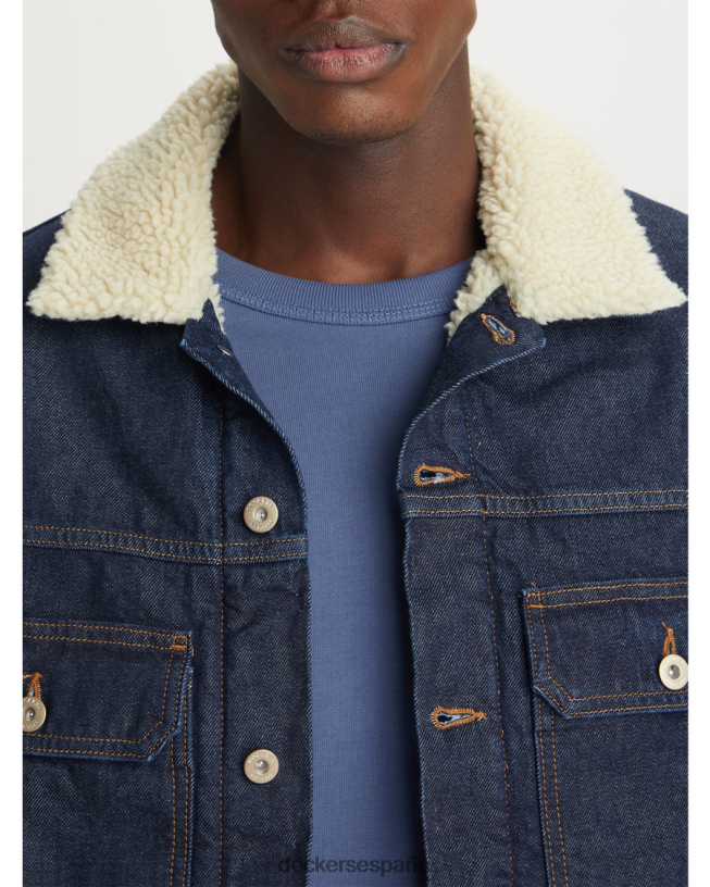 Chaqueta trucker sherpa original, corte regular. hombres Dockers lavado a la piedra índigo medio - azul ropa 8F0406616