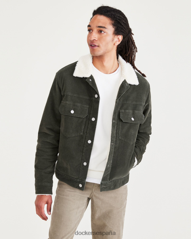 Chaqueta trucker sherpa original, corte regular. hombres Dockers noche del bosque - verde ropa 8F0406615