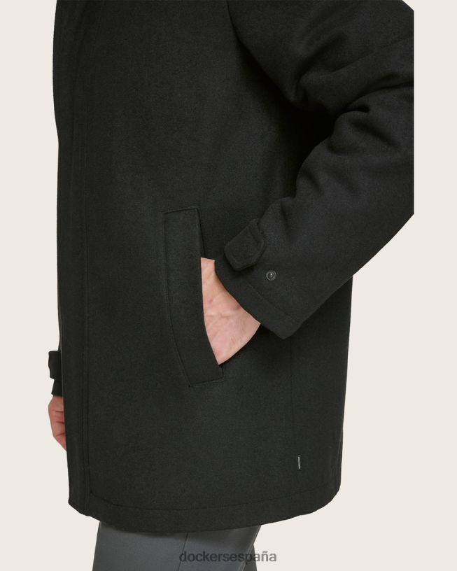 abrigo de lana para caminar con babero hombres Dockers negro ropa 8F0406398