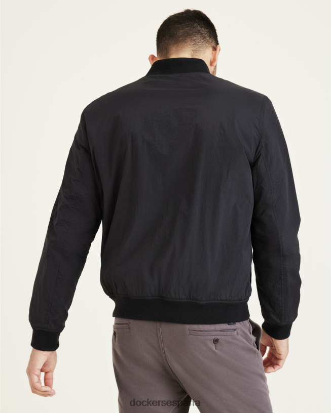 bomber de nailon reciclado de tacto seco hombres Dockers negro ropa 8F0406608