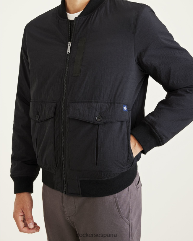 bomber de nailon reciclado de tacto seco hombres Dockers negro ropa 8F0406608