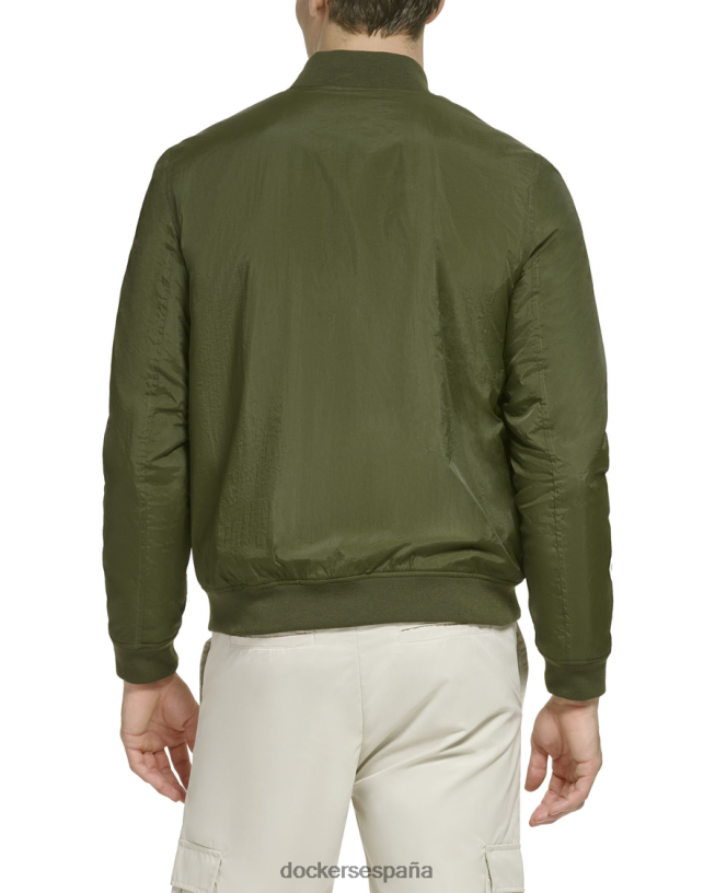 bomber de nailon reciclado de tacto seco hombres Dockers verde oliva ropa 8F0406609