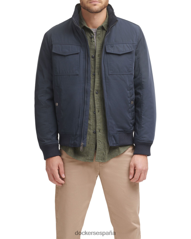 chamarra bomber militar de sarga de poliéster con 2 bolsillos hombres Dockers Azul marino ropa 8F0406800
