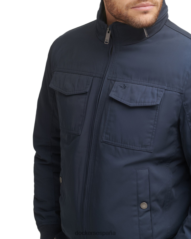 chamarra bomber militar de sarga de poliéster con 2 bolsillos hombres Dockers Azul marino ropa 8F0406800