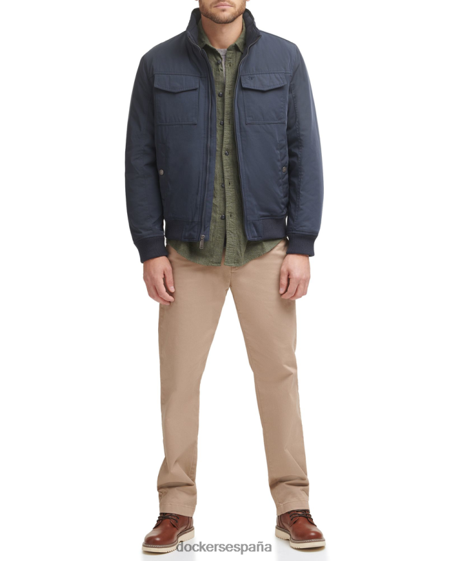 chamarra bomber militar de sarga de poliéster con 2 bolsillos hombres Dockers Azul marino ropa 8F0406800