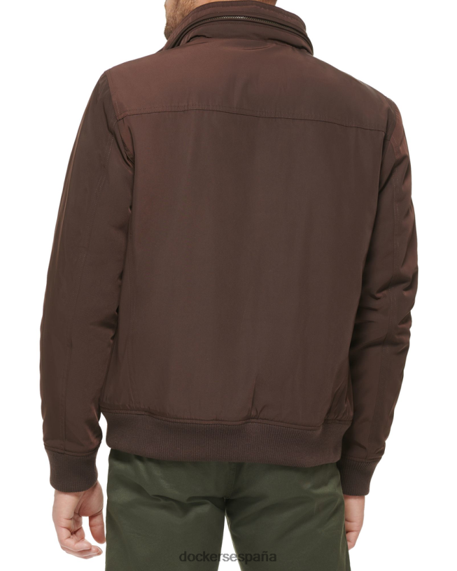 chamarra bomber militar de sarga de poliéster con 2 bolsillos hombres Dockers café negro - marrón ropa 8F0406801