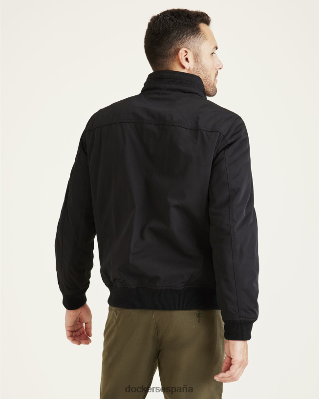 chamarra bomber militar de sarga de poliéster con 2 bolsillos hombres Dockers negro ropa 8F0406802