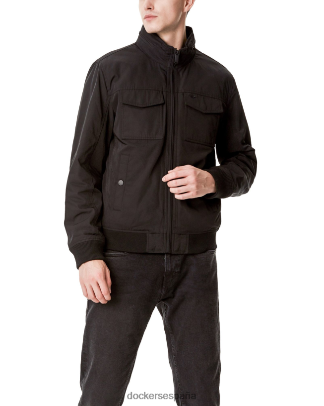 chamarra bomber militar de sarga de poliéster con 2 bolsillos hombres Dockers negro ropa 8F0406802