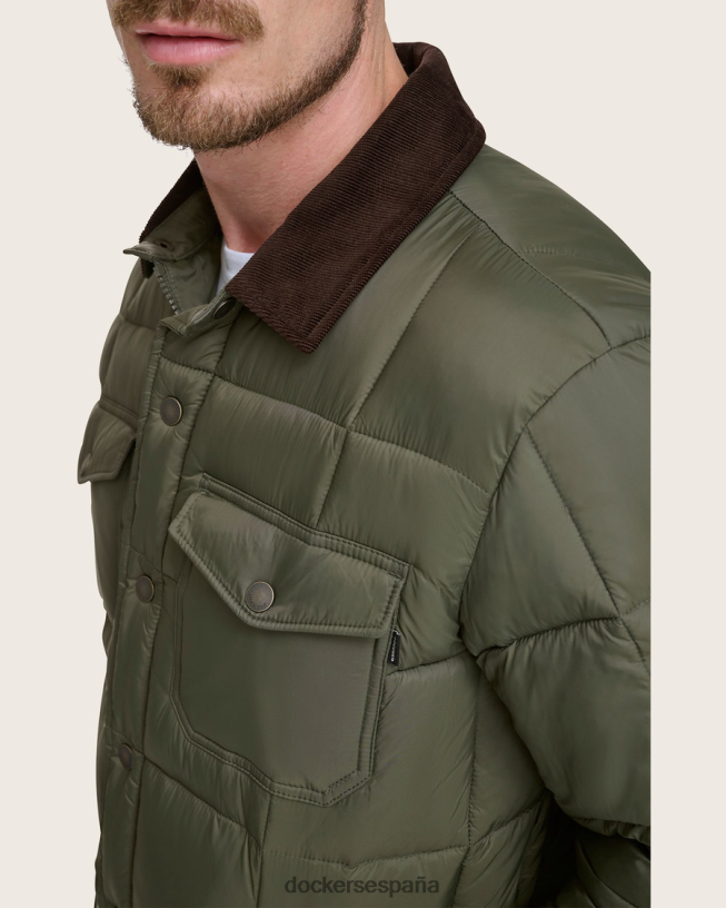 chaqueta acolchada de peso medio hombres Dockers bosque verde ropa 8F0406287