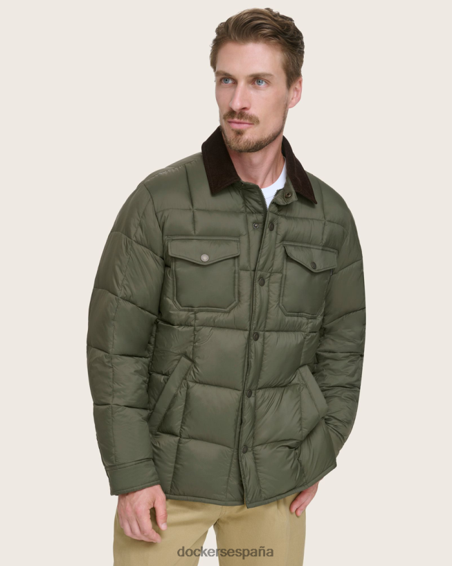 chaqueta acolchada de peso medio hombres Dockers bosque verde ropa 8F0406287