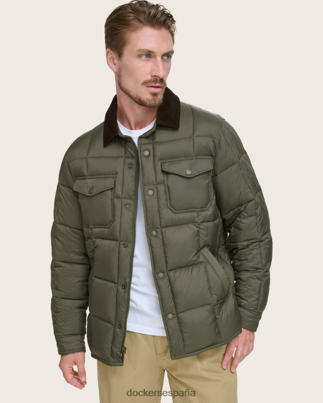 chaqueta acolchada de peso medio hombres Dockers bosque verde ropa 8F0406287