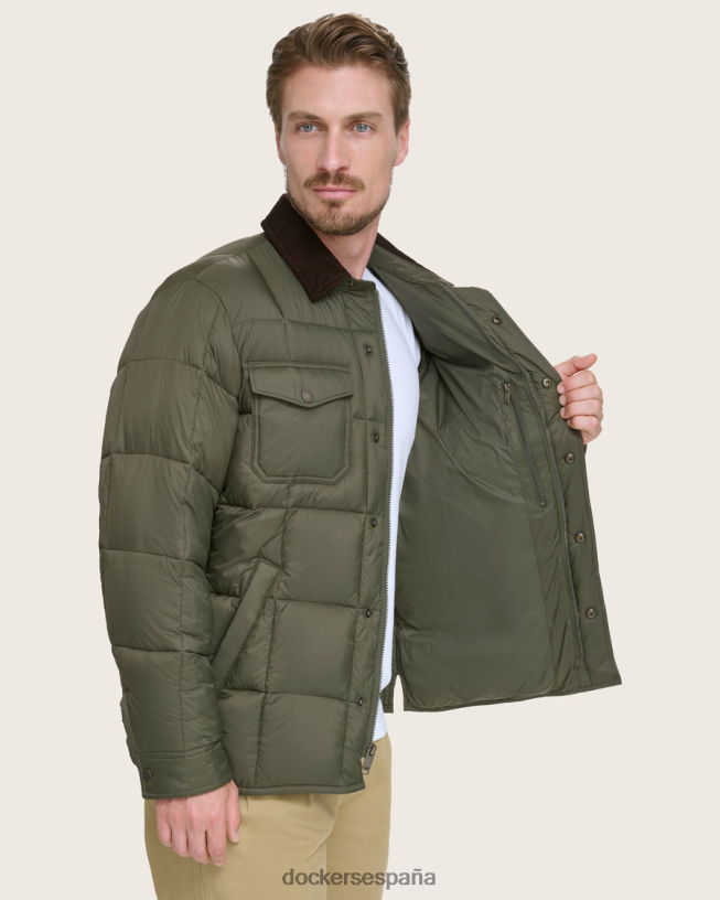 chaqueta acolchada de peso medio hombres Dockers bosque verde ropa 8F0406287