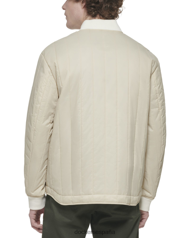chaqueta bomber acolchada con canales de nailon reciclado hombres Dockers Sáhara caqui ropa 8F0406210