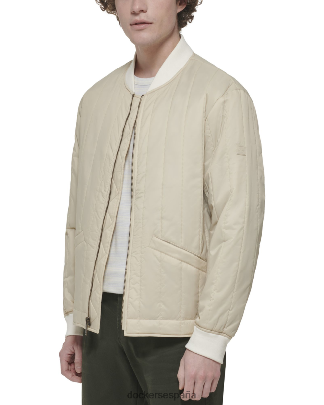 chaqueta bomber acolchada con canales de nailon reciclado hombres Dockers Sáhara caqui ropa 8F0406210