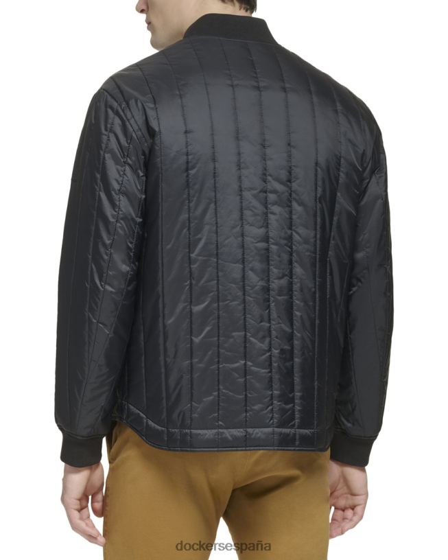 chaqueta bomber acolchada con canales de nailon reciclado hombres Dockers negro ropa 8F0406206