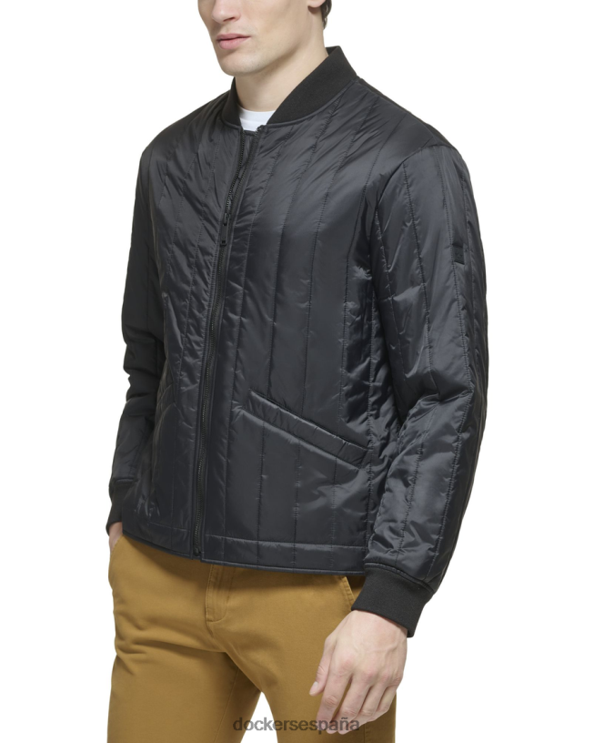 chaqueta bomber acolchada con canales de nailon reciclado hombres Dockers negro ropa 8F0406206