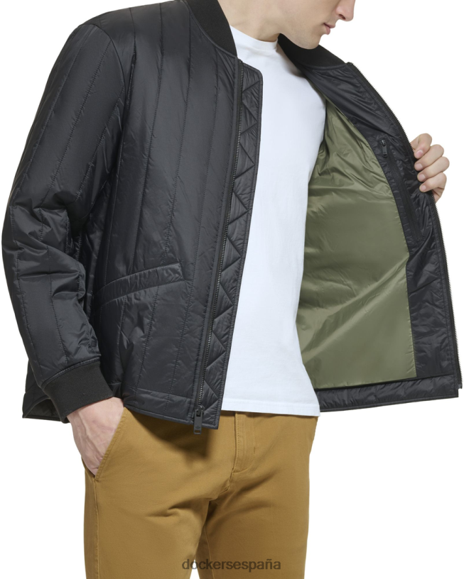 chaqueta bomber acolchada con canales de nailon reciclado hombres Dockers negro ropa 8F0406206