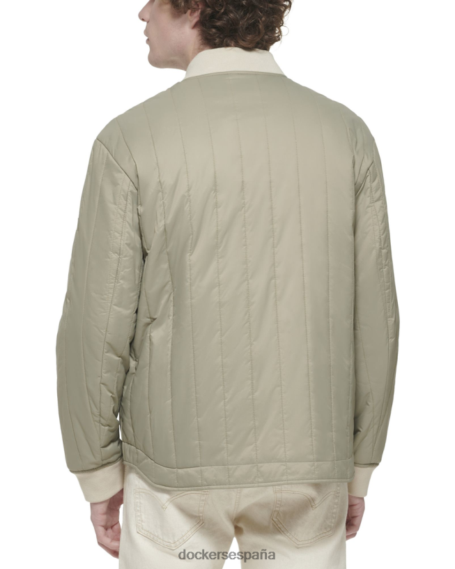 chaqueta bomber acolchada con canales de nailon reciclado hombres Dockers plata ropa 8F0406208
