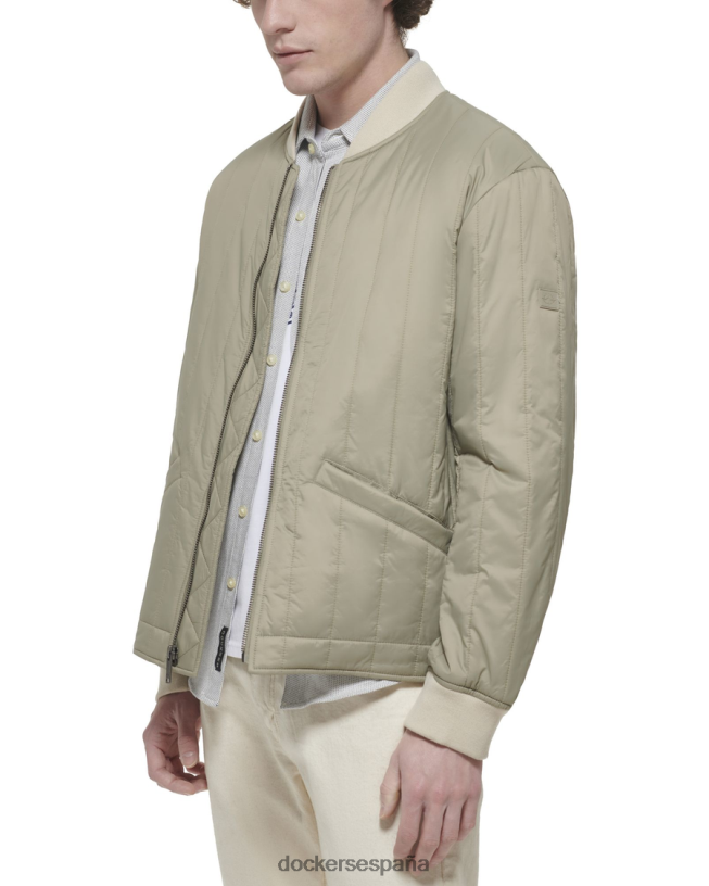 chaqueta bomber acolchada con canales de nailon reciclado hombres Dockers plata ropa 8F0406208
