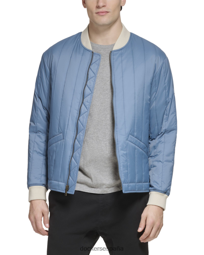 chaqueta bomber acolchada con canales de nailon reciclado hombres Dockers vista al mar - azul ropa 8F0406209
