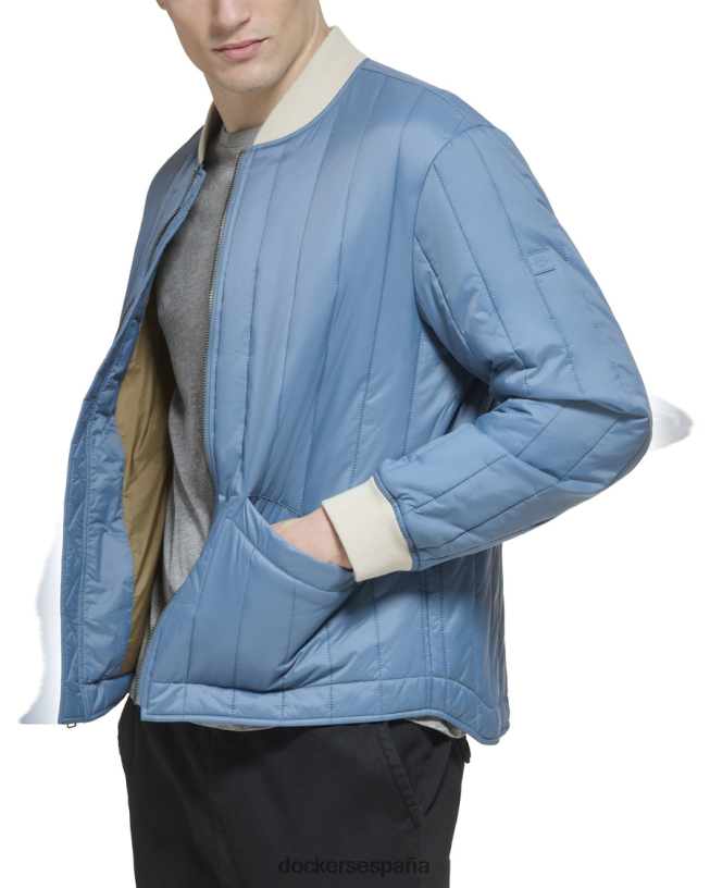 chaqueta bomber acolchada con canales de nailon reciclado hombres Dockers vista al mar - azul ropa 8F0406209