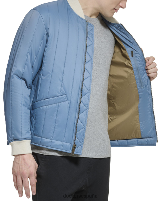chaqueta bomber acolchada con canales de nailon reciclado hombres Dockers vista al mar - azul ropa 8F0406209