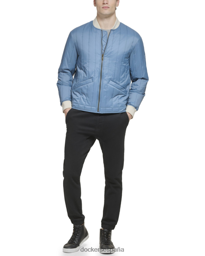 chaqueta bomber acolchada con canales de nailon reciclado hombres Dockers vista al mar - azul ropa 8F0406209