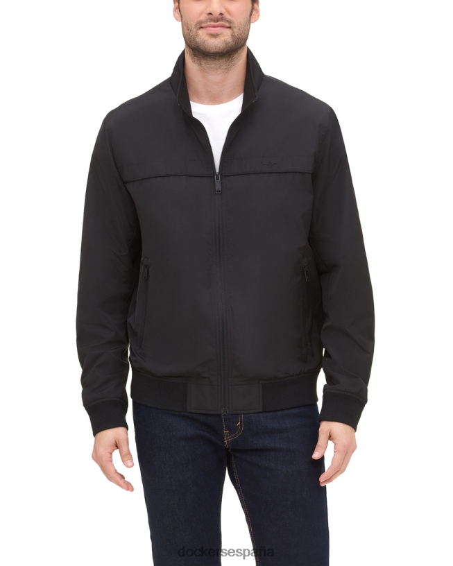 chaqueta bomber con cuello alto y corte regular hombres Dockers negro ropa 8F0406855
