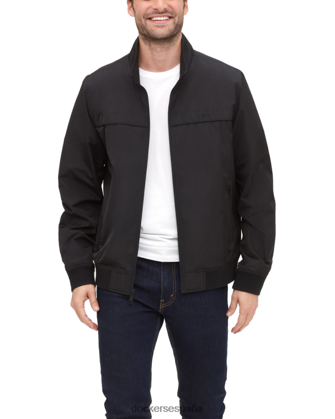 chaqueta bomber con cuello alto y corte regular hombres Dockers negro ropa 8F0406855