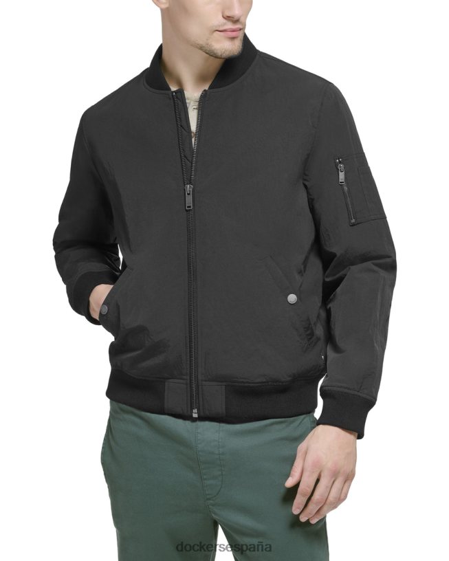 chaqueta bomber de nailon reciclado hombres Dockers negro ropa 8F0406211