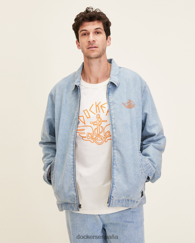 chaqueta de cubierta dandois hombres Dockers denim con lavado marino - azul ropa 8F0406302