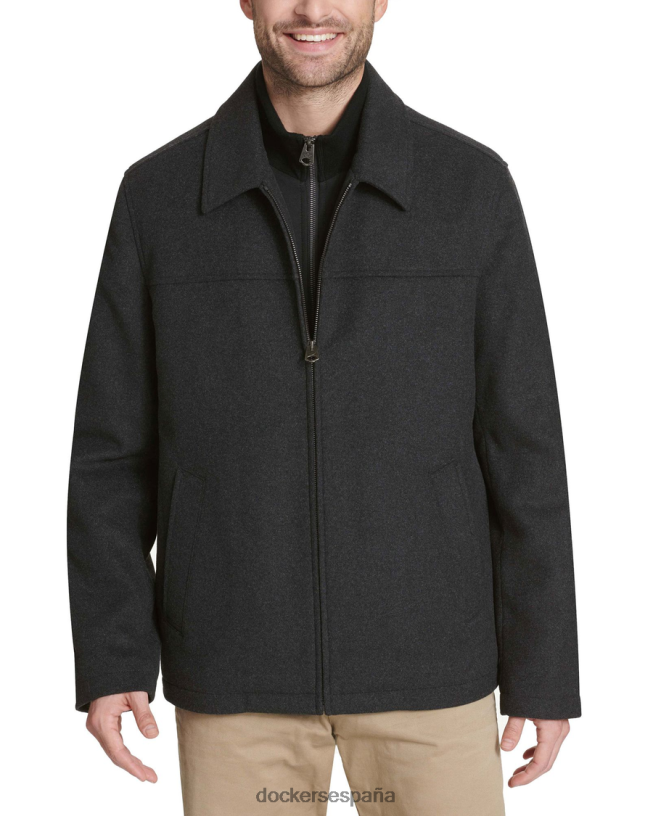 chaqueta de mezcla de lana, corte regular hombres Dockers carbón - negro ropa 8F0406773