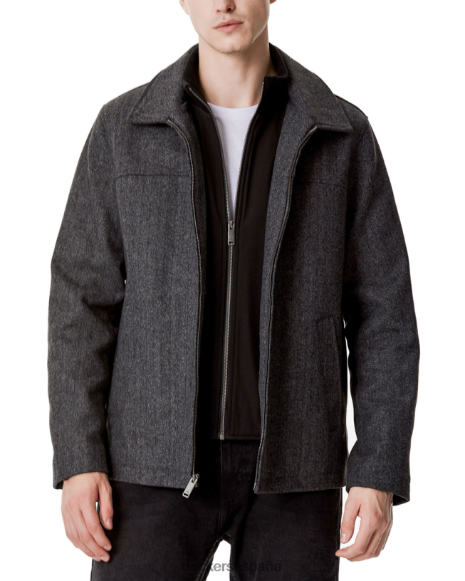 chaqueta de mezcla de lana, corte regular hombres Dockers gris carbón ropa 8F0406774
