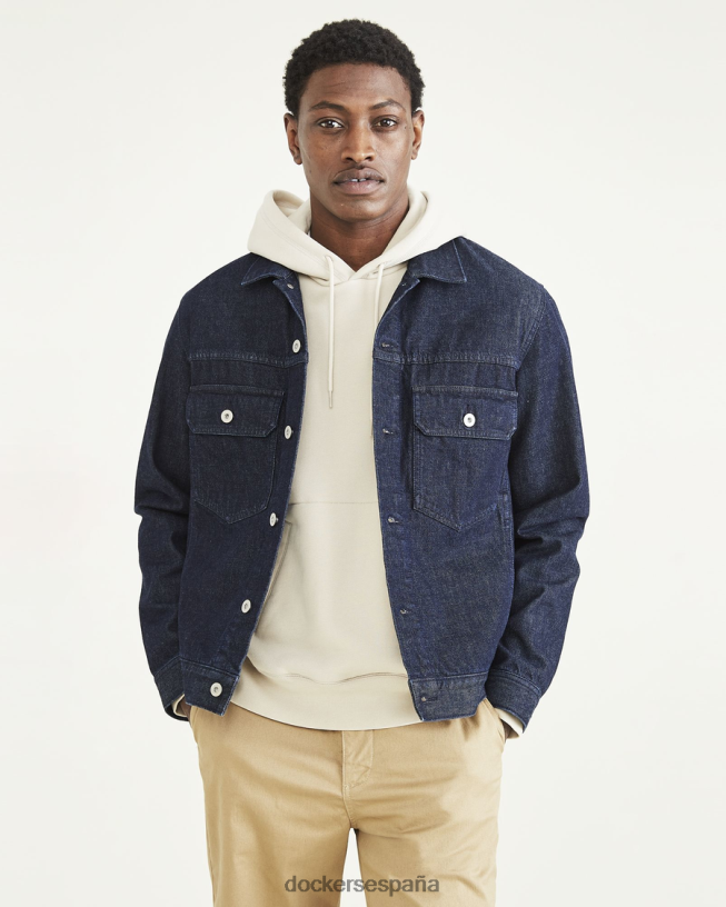 chaqueta estilo camionero, corte regular hombres Dockers índigo oscuro - azul ropa 8F0406547