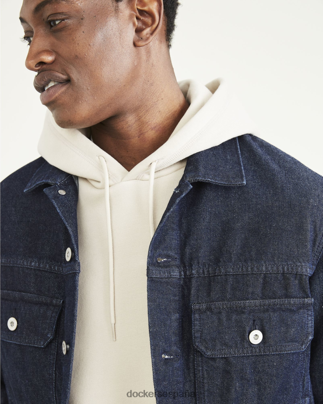 chaqueta estilo camionero, corte regular hombres Dockers índigo oscuro - azul ropa 8F0406547