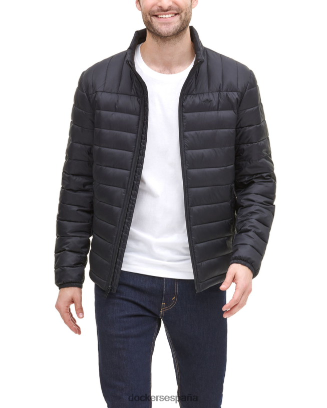 chaqueta plegable de nailon ligero hombres Dockers negro ropa 8F0406294