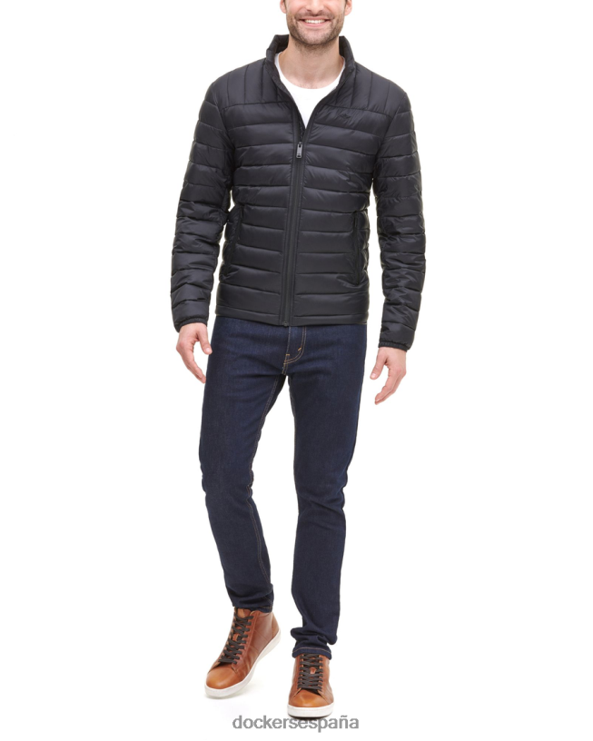 chaqueta plegable de nailon ligero hombres Dockers negro ropa 8F0406294