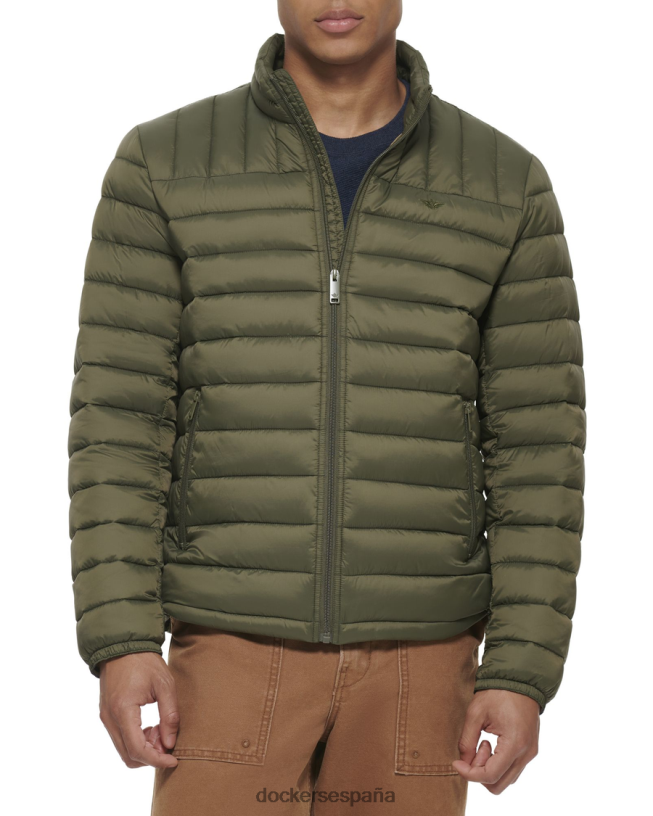 chaqueta plegable de nailon ligero hombres Dockers verde oliva ropa 8F0406296