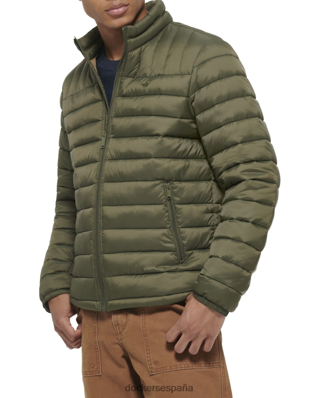 chaqueta plegable de nailon ligero hombres Dockers verde oliva ropa 8F0406296