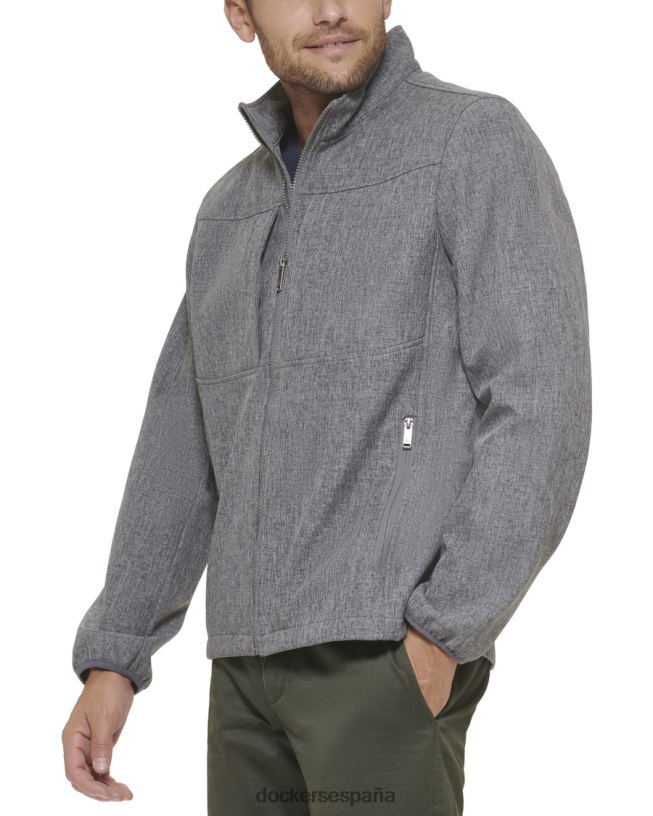 chaqueta softshell con canesú en el pecho hombres Dockers cuero gris ropa 8F0406646