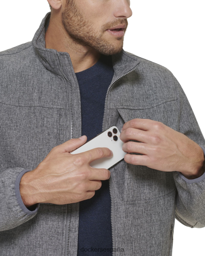 chaqueta softshell con canesú en el pecho hombres Dockers cuero gris ropa 8F0406646