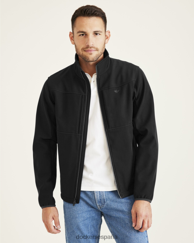 chaqueta softshell con canesú en el pecho hombres Dockers negro ropa 8F0406645